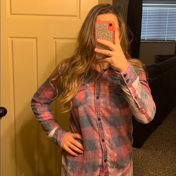 Purple, pink, blue flannel - Picture 2 of 3